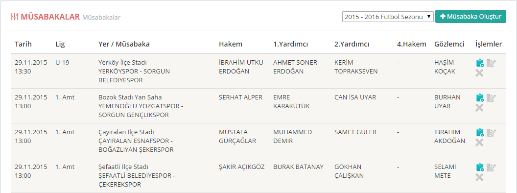 fys müsabaka yönetimi